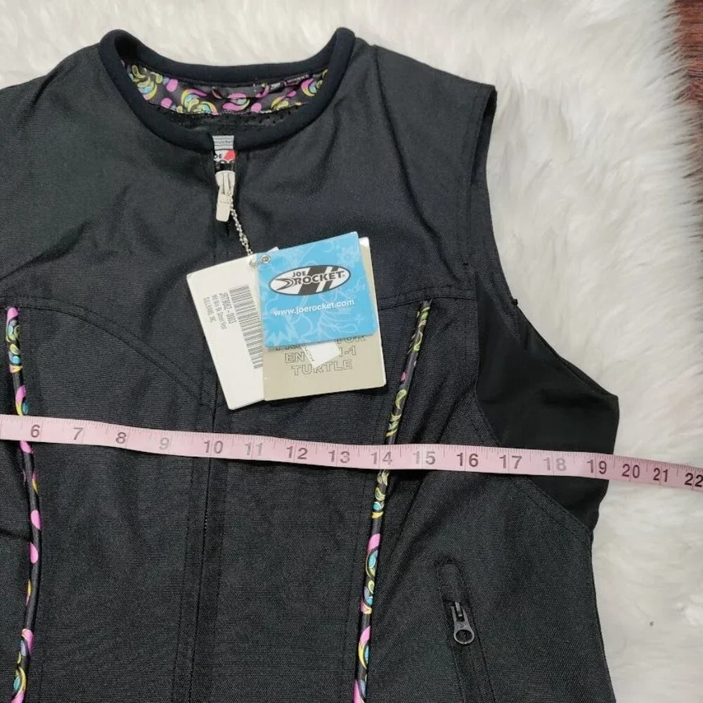 NWT Joe Rocket Black Paisley Accent Zippered Pockets Riding Vest Women's Size M - Picture 12 of 14